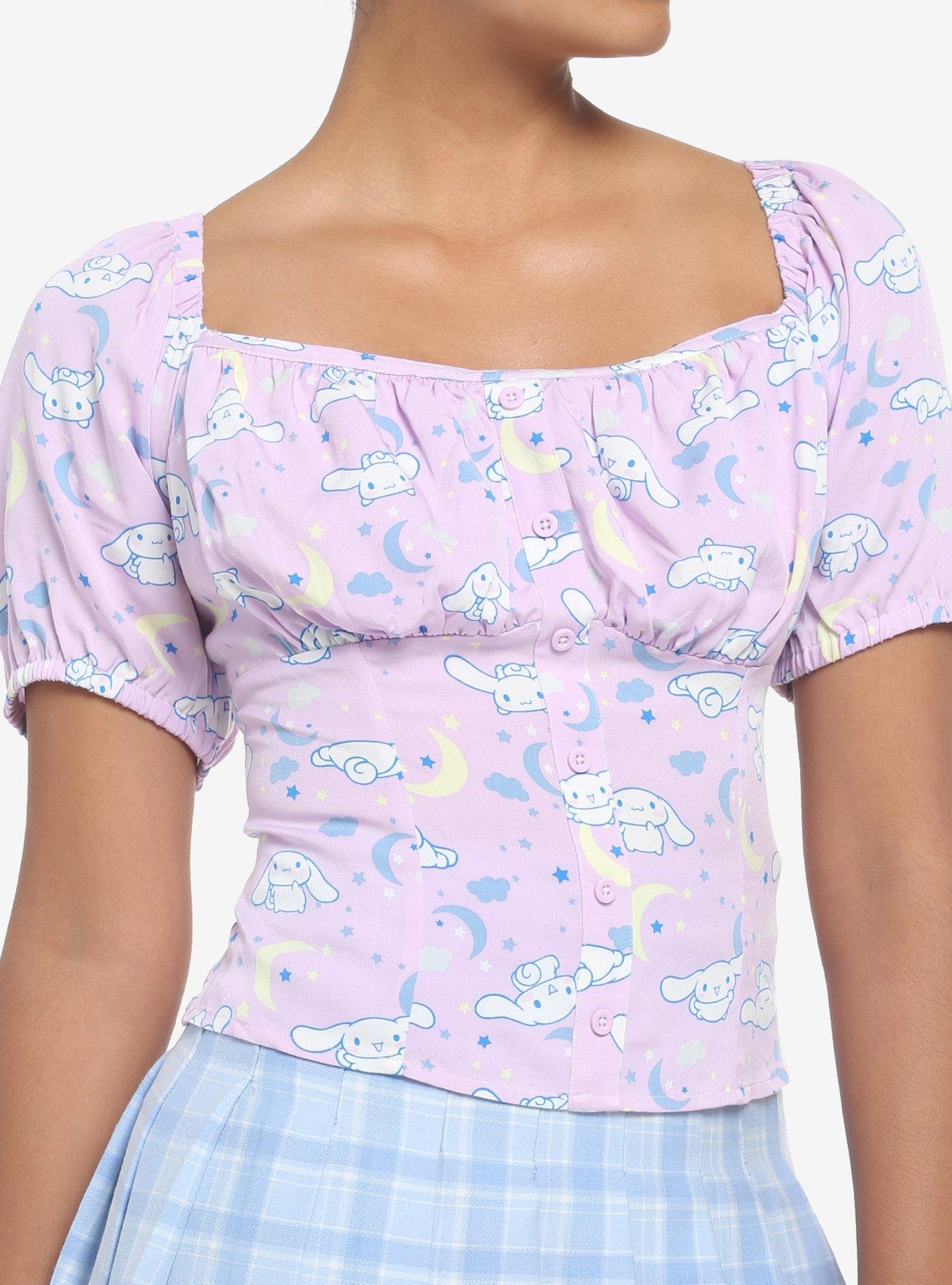 Cinnamoroll Celestial Peasant Girls Woven Top, MULTI, hi-res