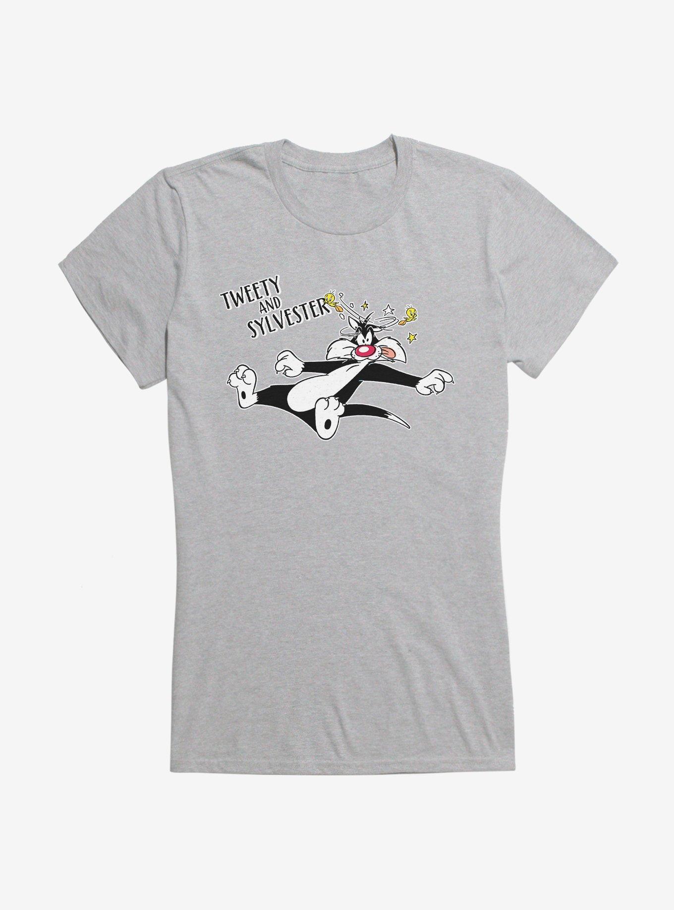 Looney Tunes Tweety And Dizzy Sylvester Girls T-Shirt, HEATHER, hi-res