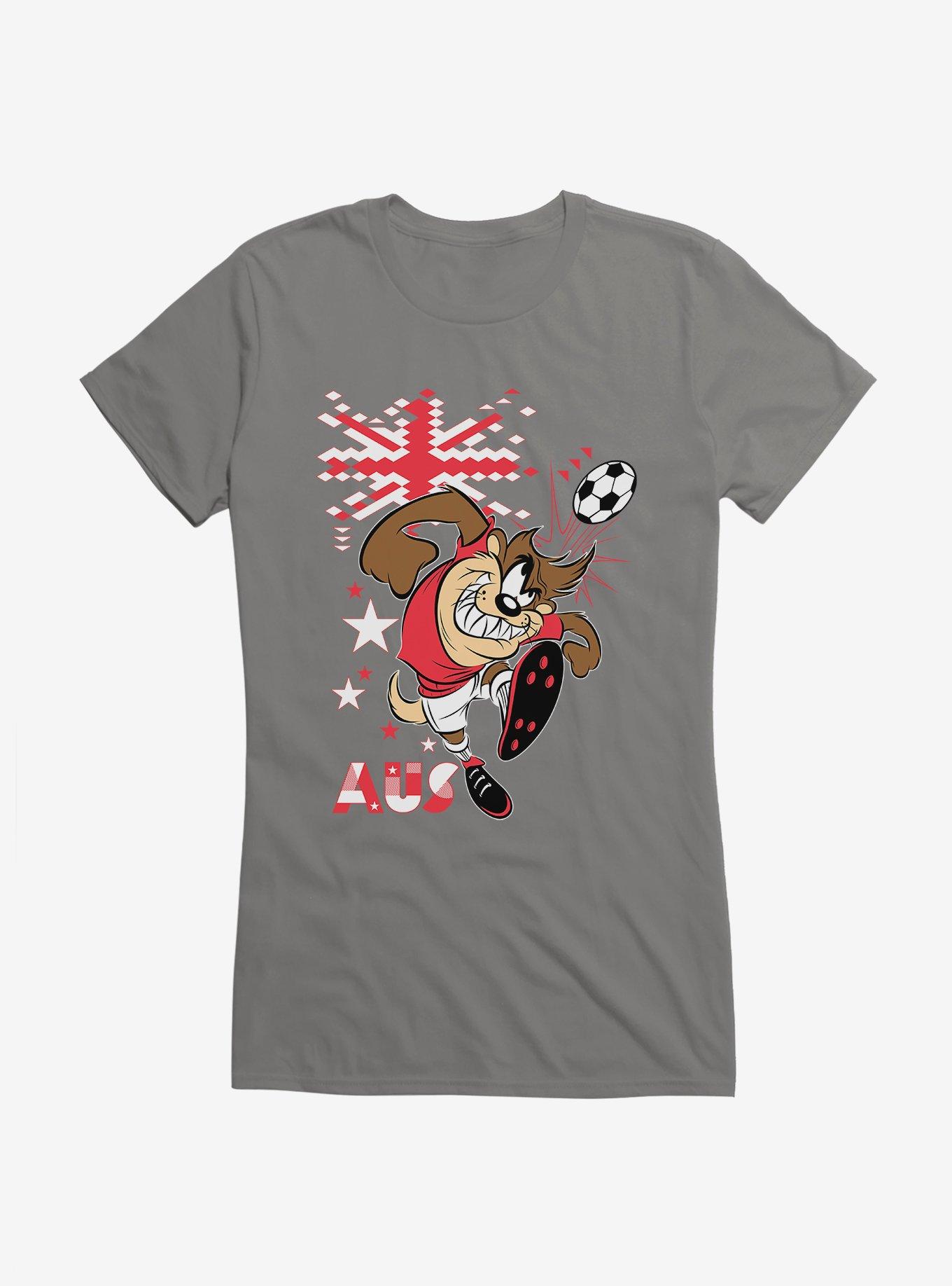 Looney Tunes Taz Football Australia Girls T-Shirt, STORM GREY, hi-res