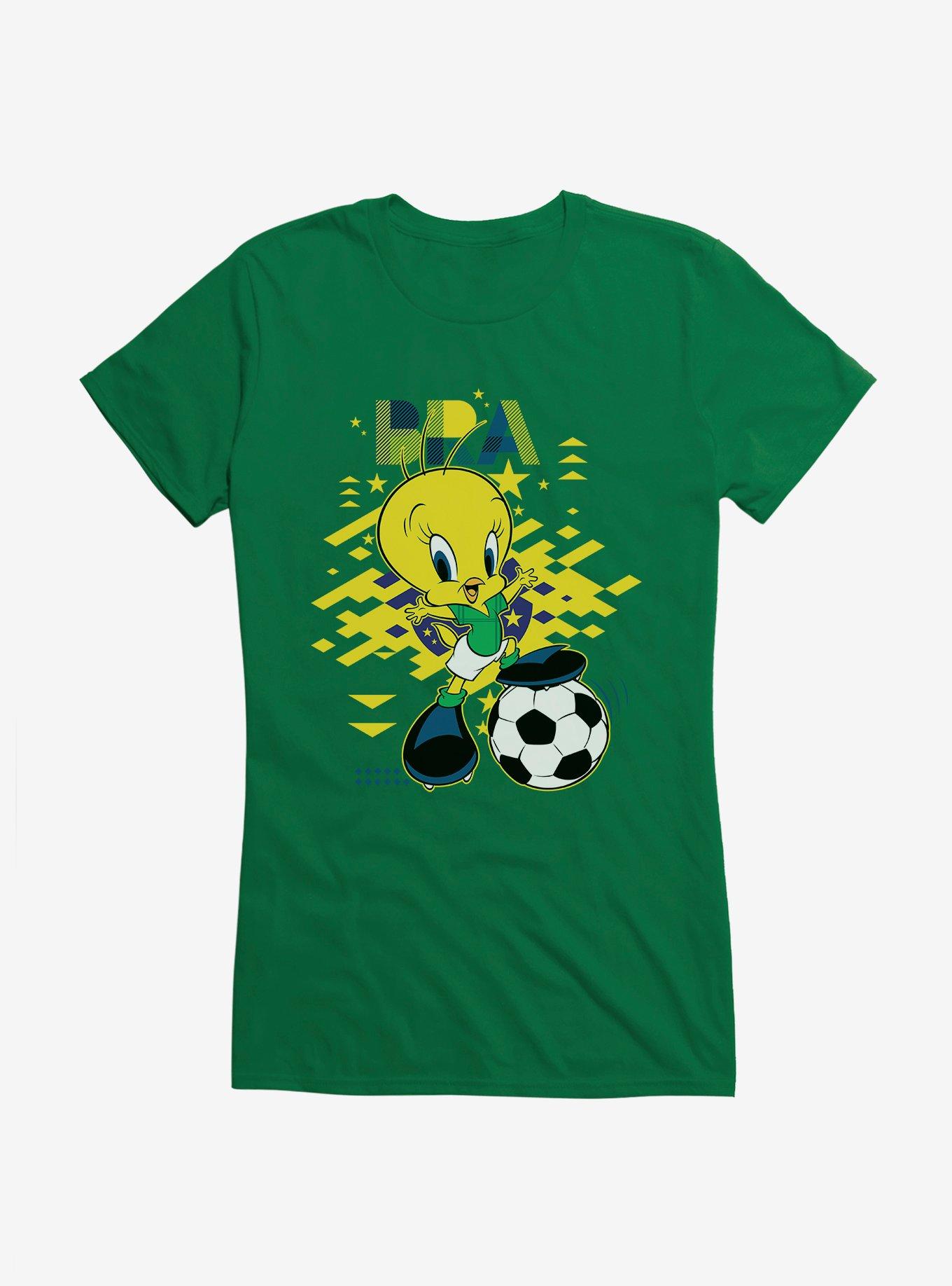Looney Tunes Tweety Football Brazil Girls T-Shirt, , hi-res