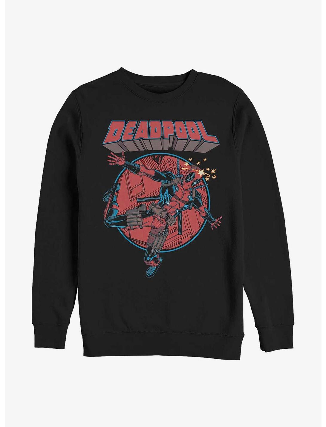 Marvel Deadpool Falling Dummy Sweatshirt, BLACK, hi-res