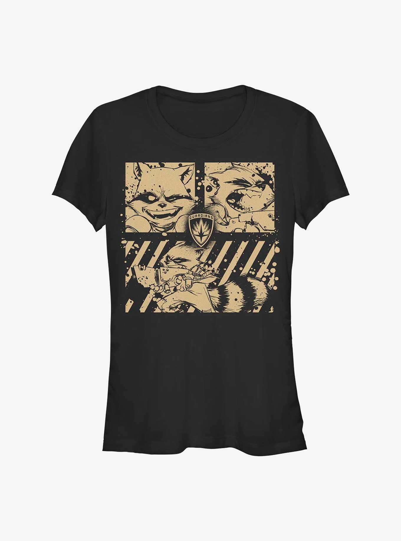 Marvel Guardians of the Galaxy Raccoon Panels Girls T-Shirt, , hi-res