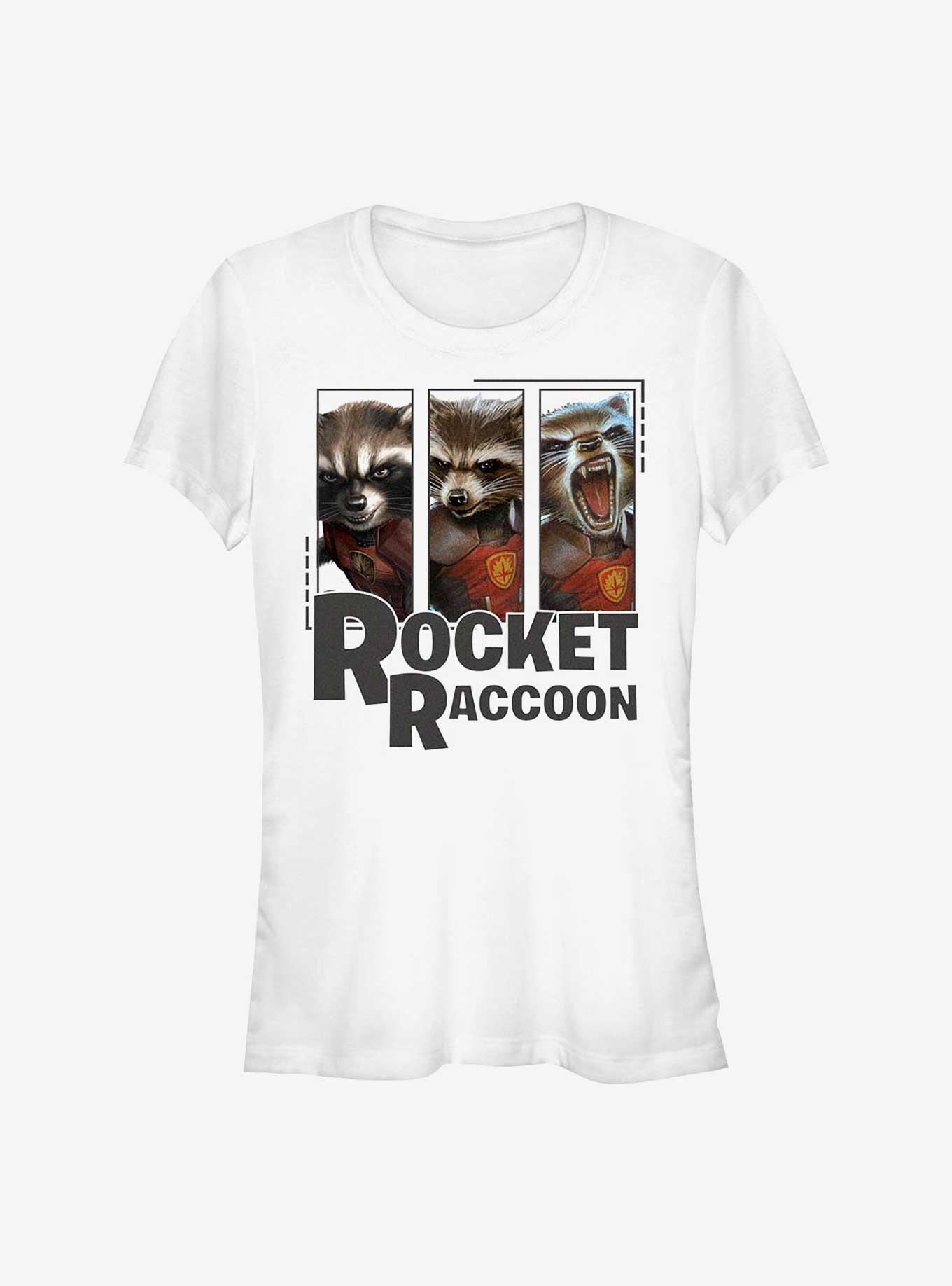 Marvel Guardians of the Galaxy Rocket Raccoon Girls T-Shirt, WHITE, hi-res