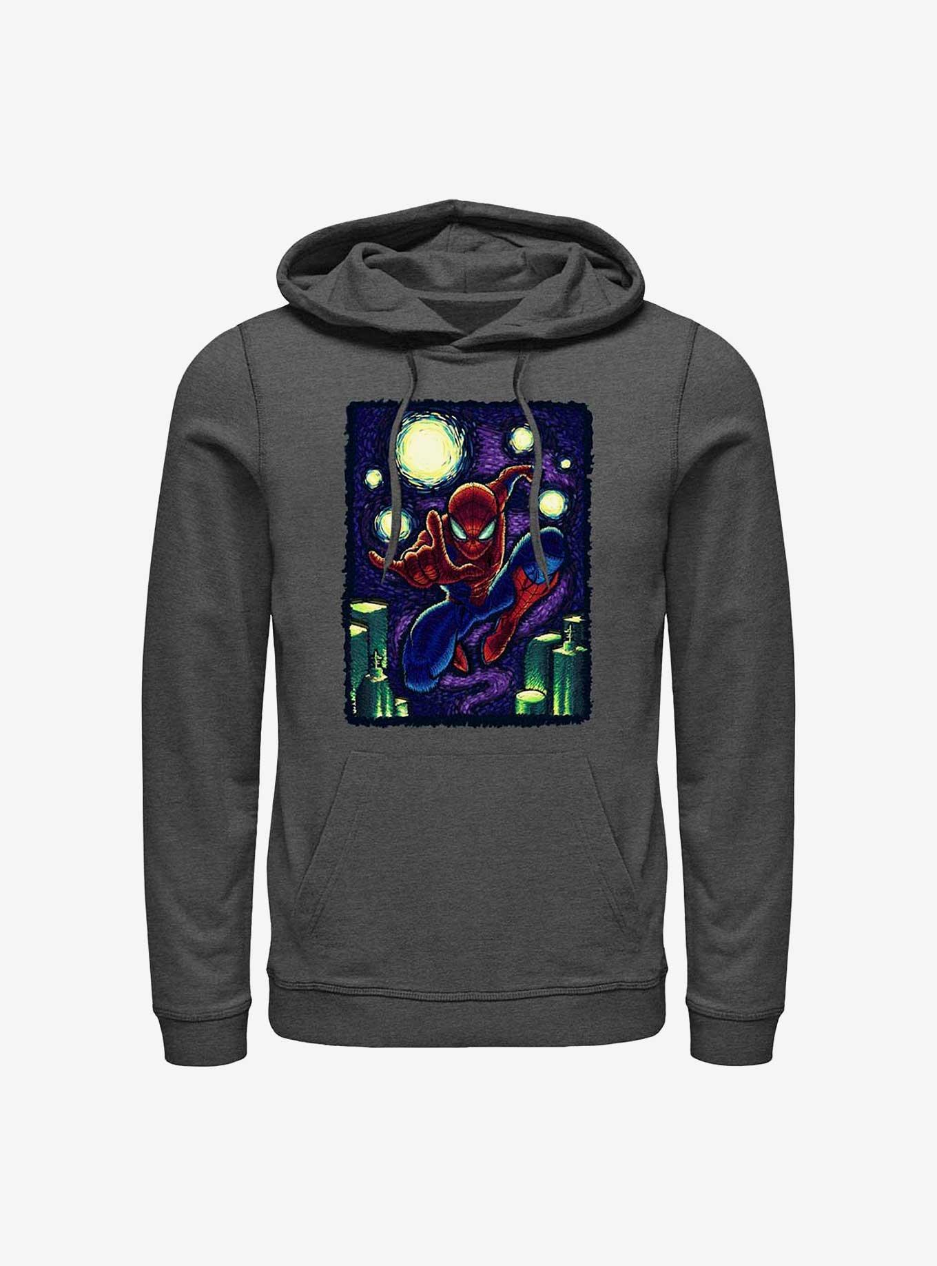 Marvel Spider Man Starry New York Hoodie GREY Hot Topic