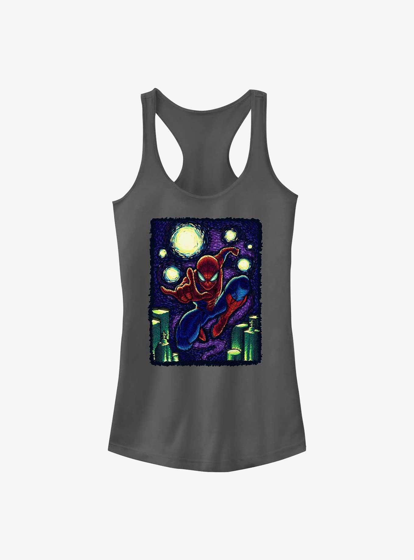 Marvel Spider-Man Starry New York Girls Tank, CHARCOAL, hi-res