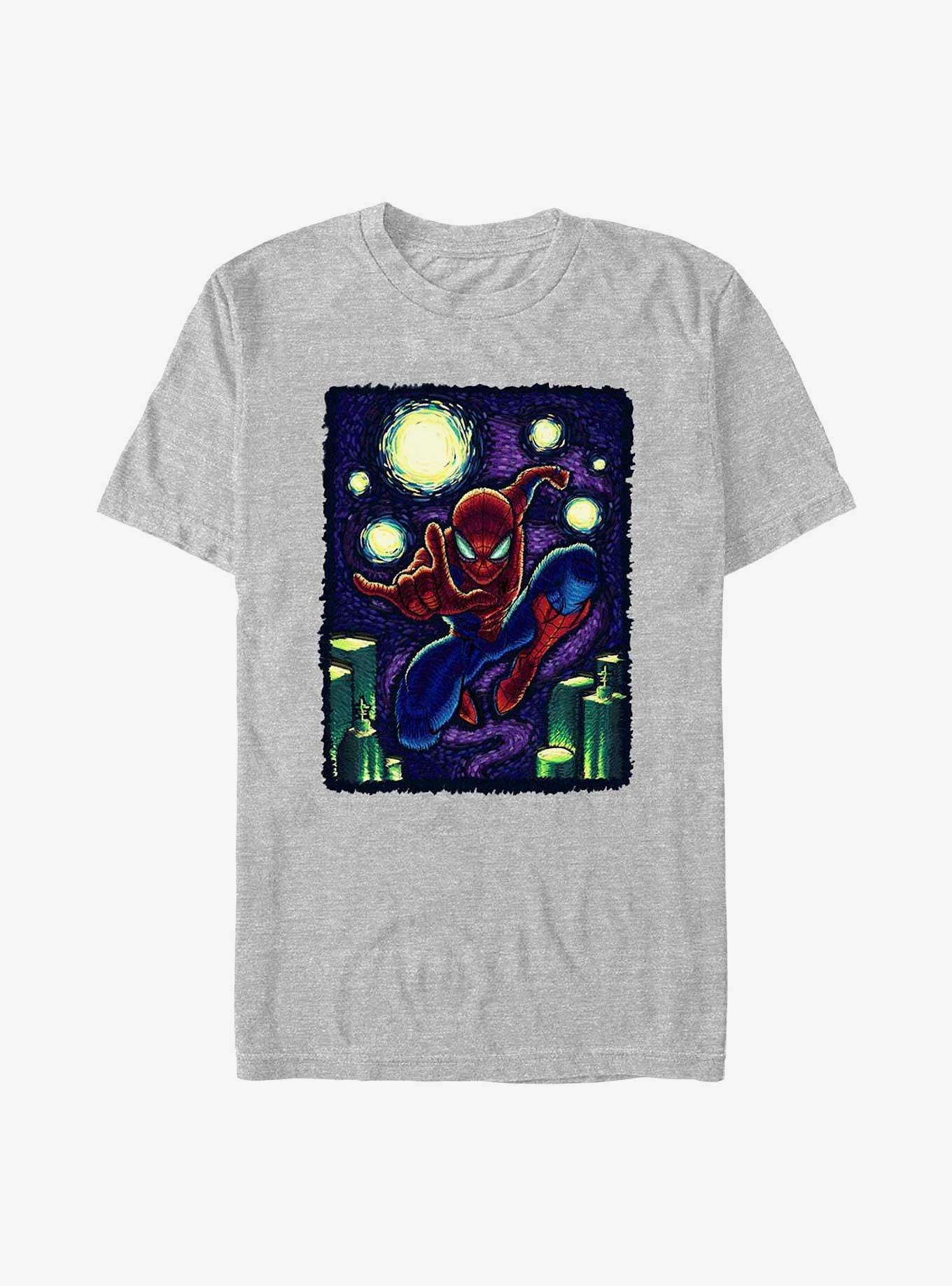 Marvel Spider-Man Starry New York T-Shirt, ATH HTR, hi-res