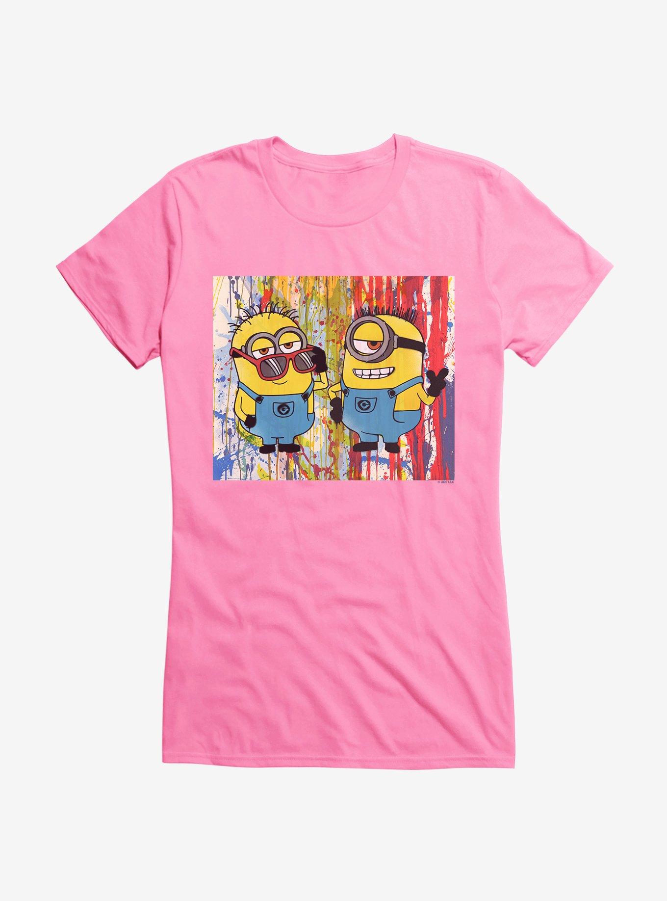 Minions Paint Art Girls T-Shirt, CHARITY PINK, hi-res