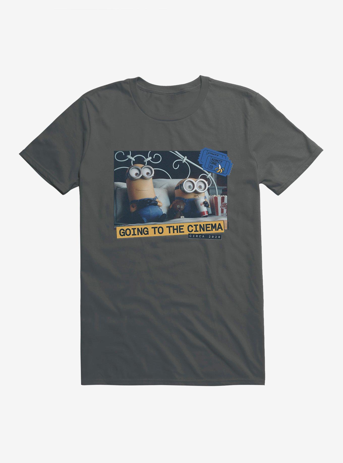 Minions Going To The Cinema Circa 2020 T-Shirt, CHARCOAL, hi-res