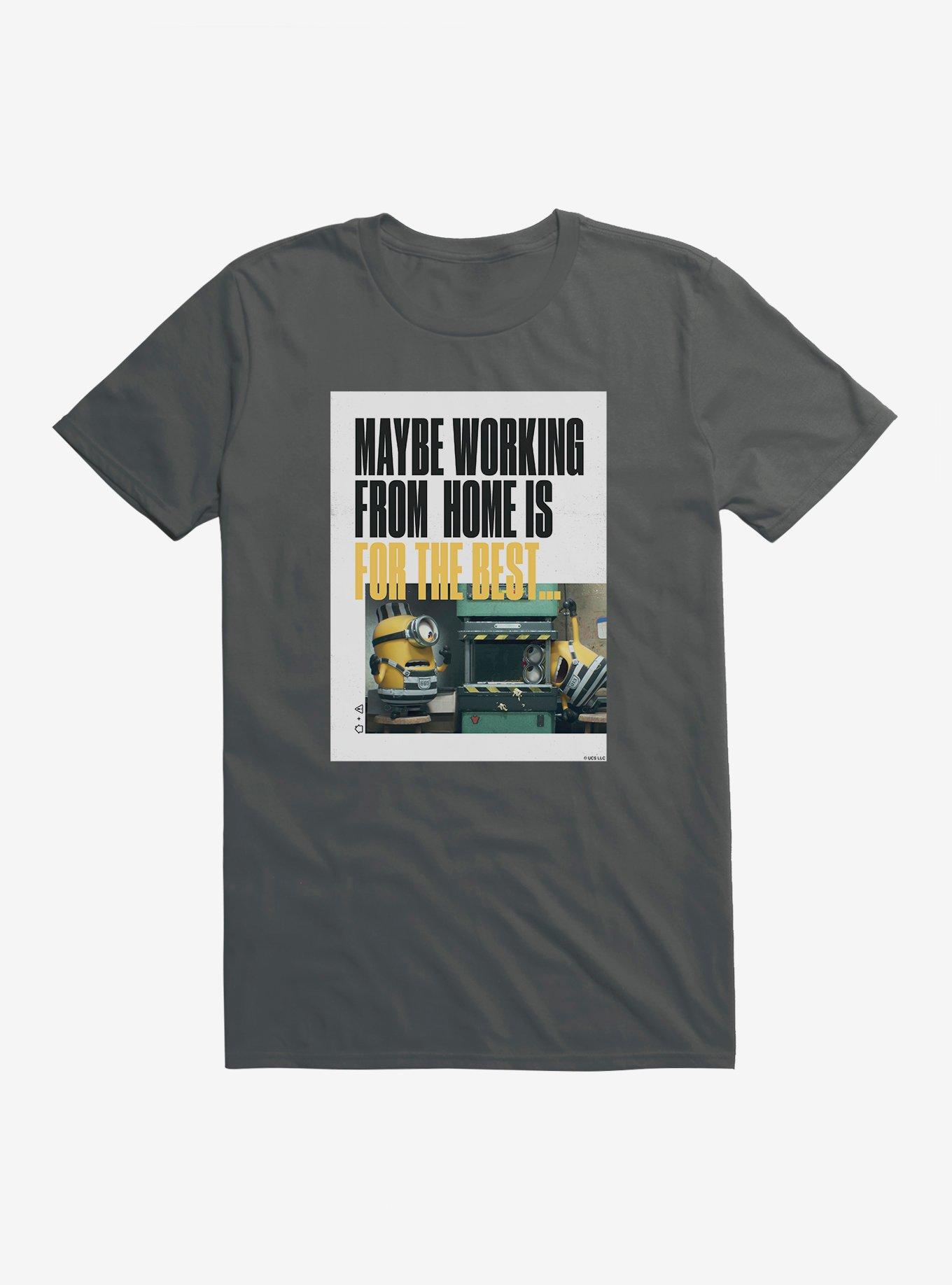 Minions Working From Home Is For The Best T-Shirt, CHARCOAL, hi-res