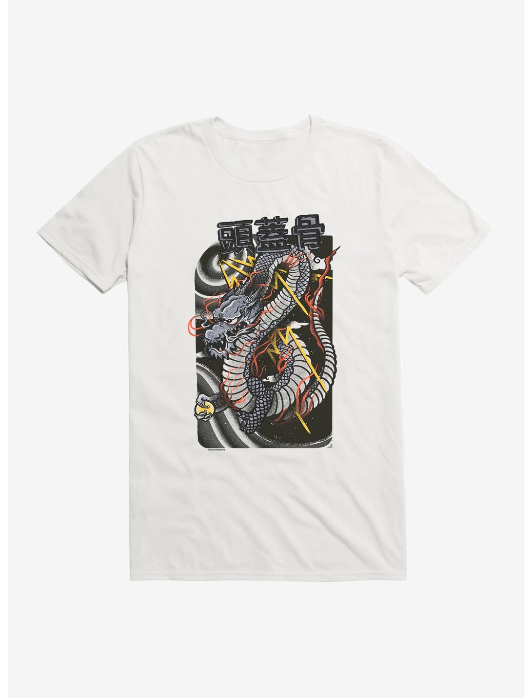 Plus Size BL Creators: Yiris Calavera Prints Dragon T-Shirt, WHITE, hi-res