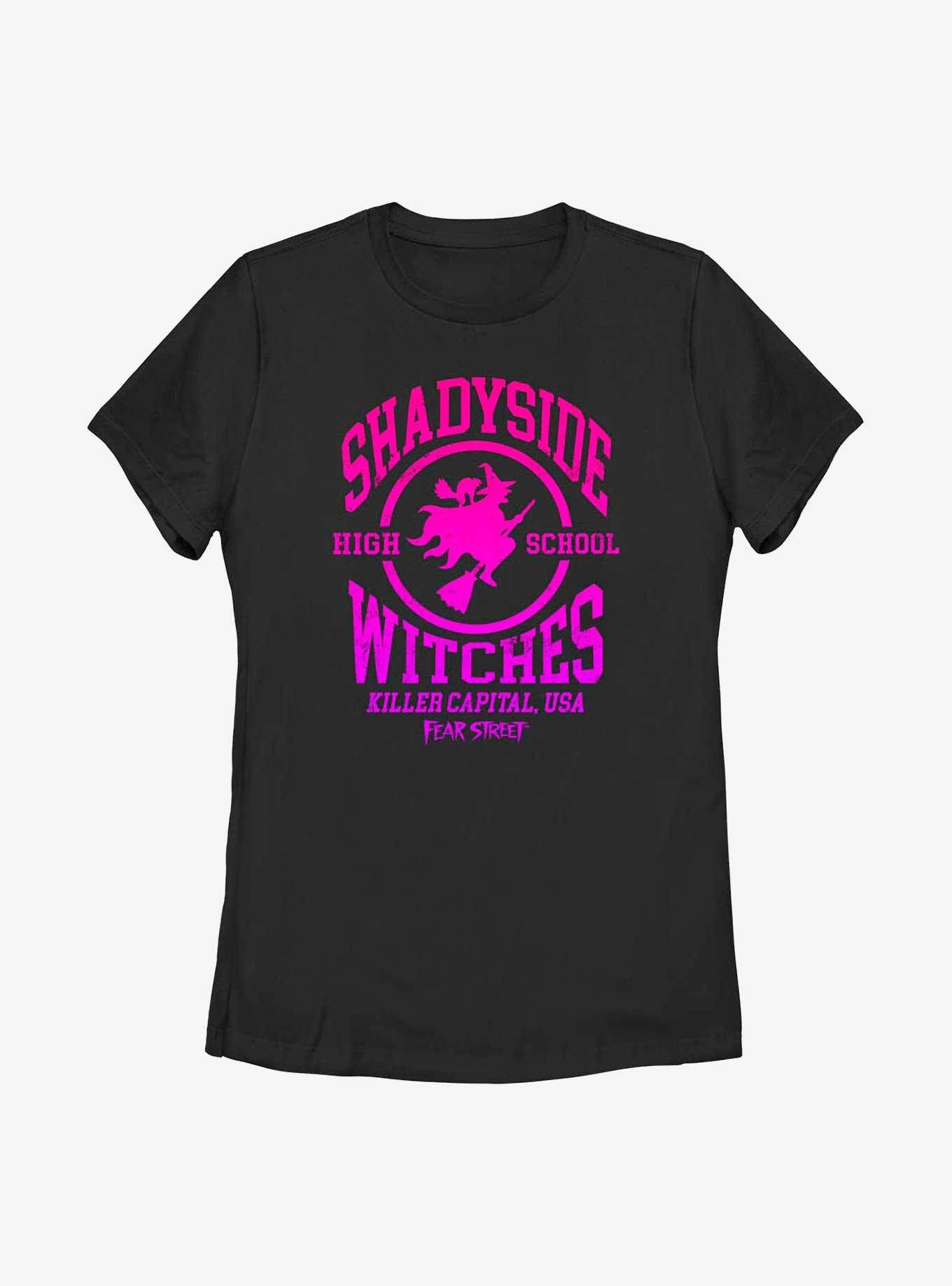 Fear Street Shadyside Witches Collegiate Womens T-Shirt, BLACK, hi-res