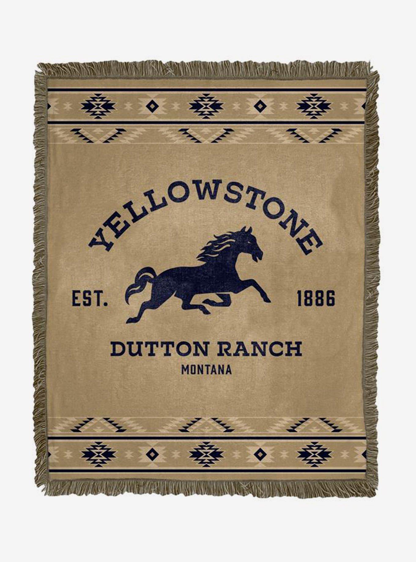 Hot Topic Yellowstone Dutton Ranch Woven Jacquard Throw Blanket Mall
