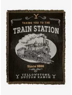 Yellowstone Train Station Woven Jacquard Throw Blanket, , hi-res
