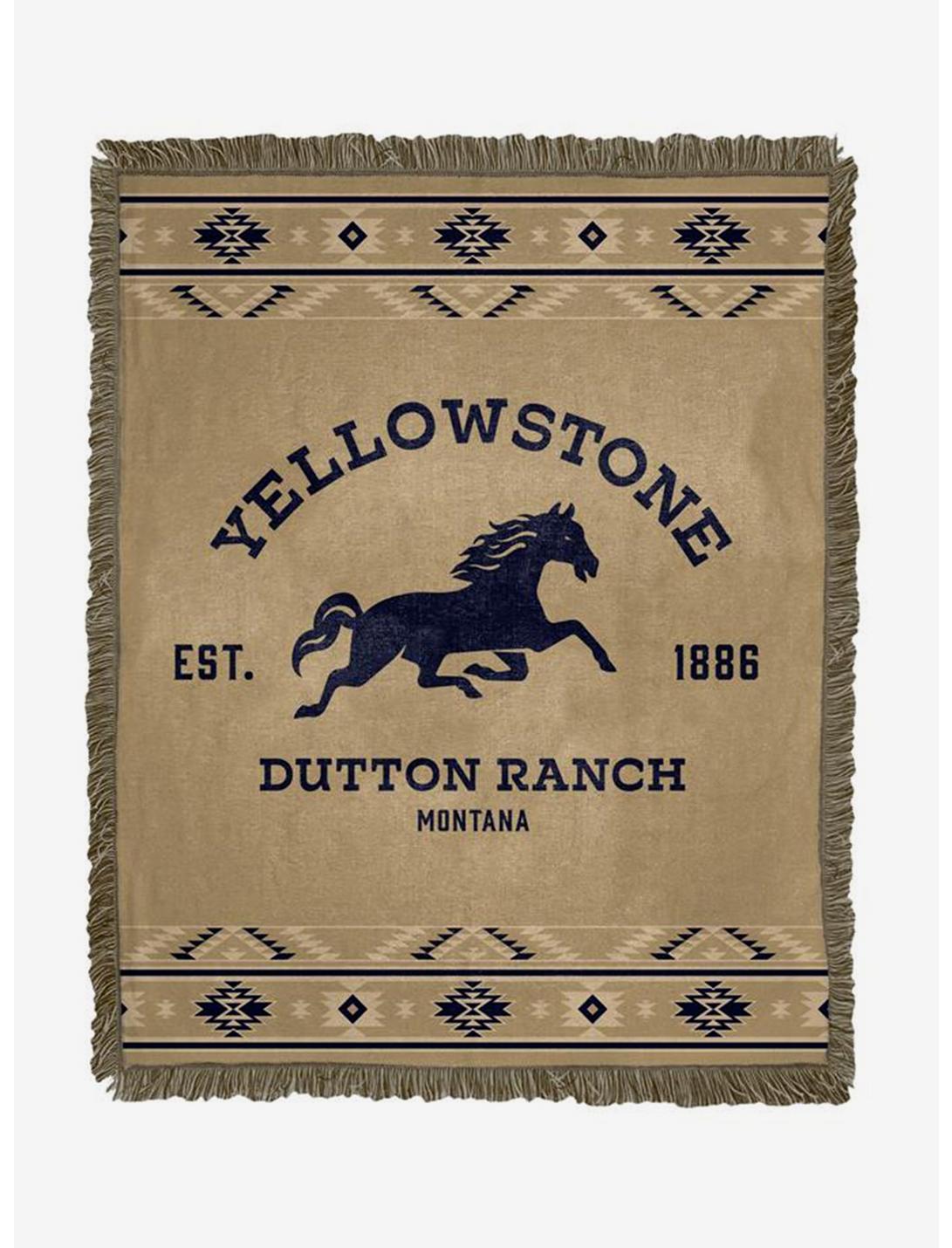 Yellowstone Dutton Ranch Woven Jacquard Throw Blanket, , hi-res
