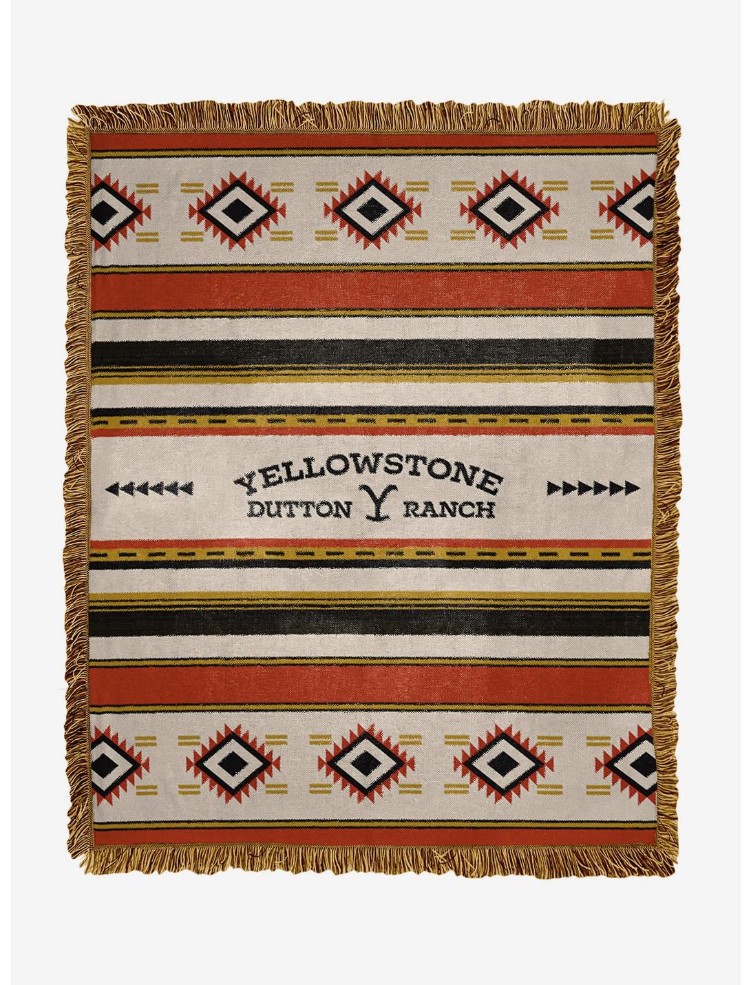 Yellowstone Montana Tribal Woven Jacquard Throw Blanket, , hi-res
