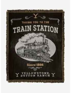 Plus Size Yellowstone Train Station Woven Jacquard Throw Blanket, , hi-res
