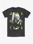 Plus Size Star Wars Ahsoka Text Mineral Wash T-Shirt, BLACK, hi-res