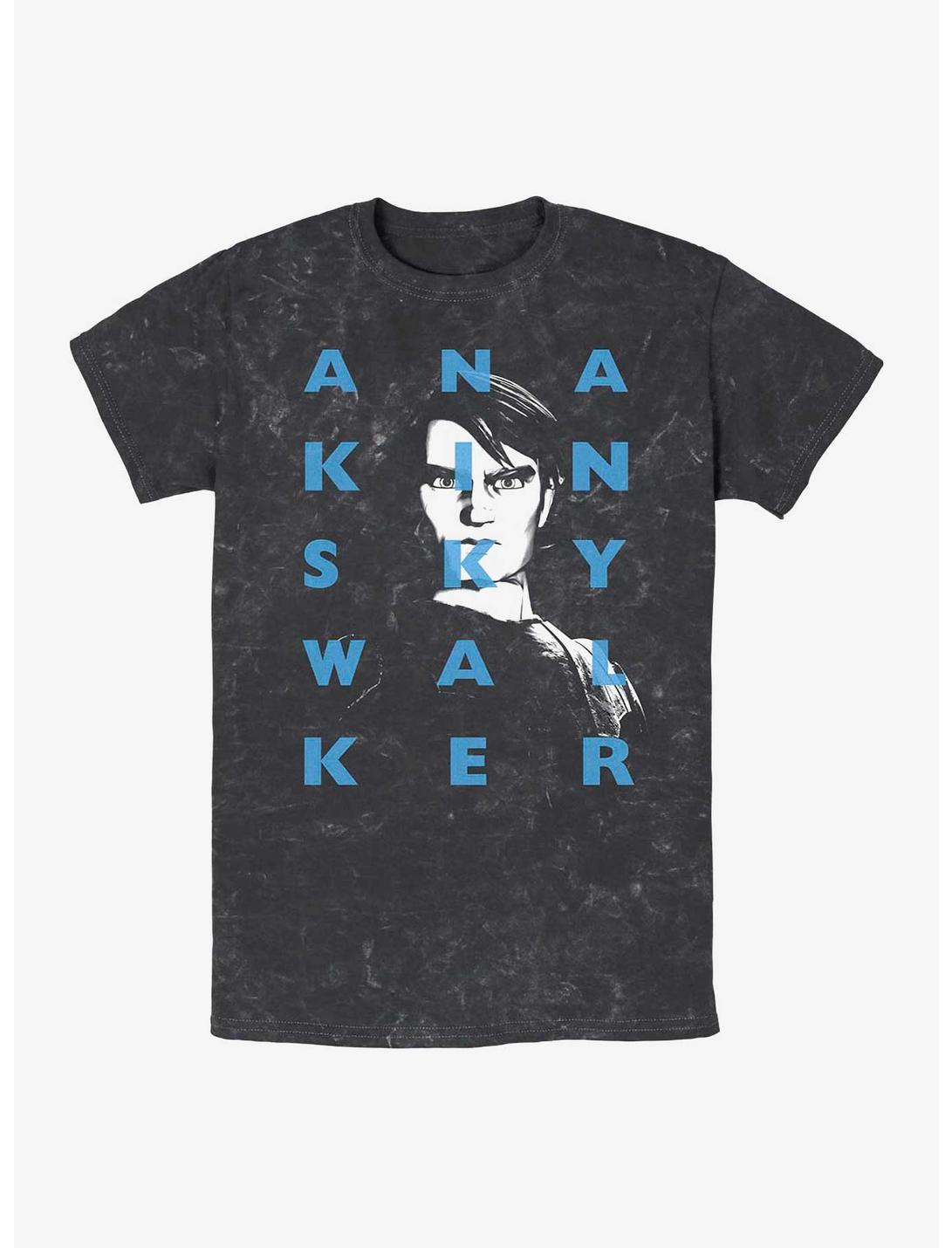 Star Wars Anakin Text Mineral Wash T-Shirt, BLACK, hi-res