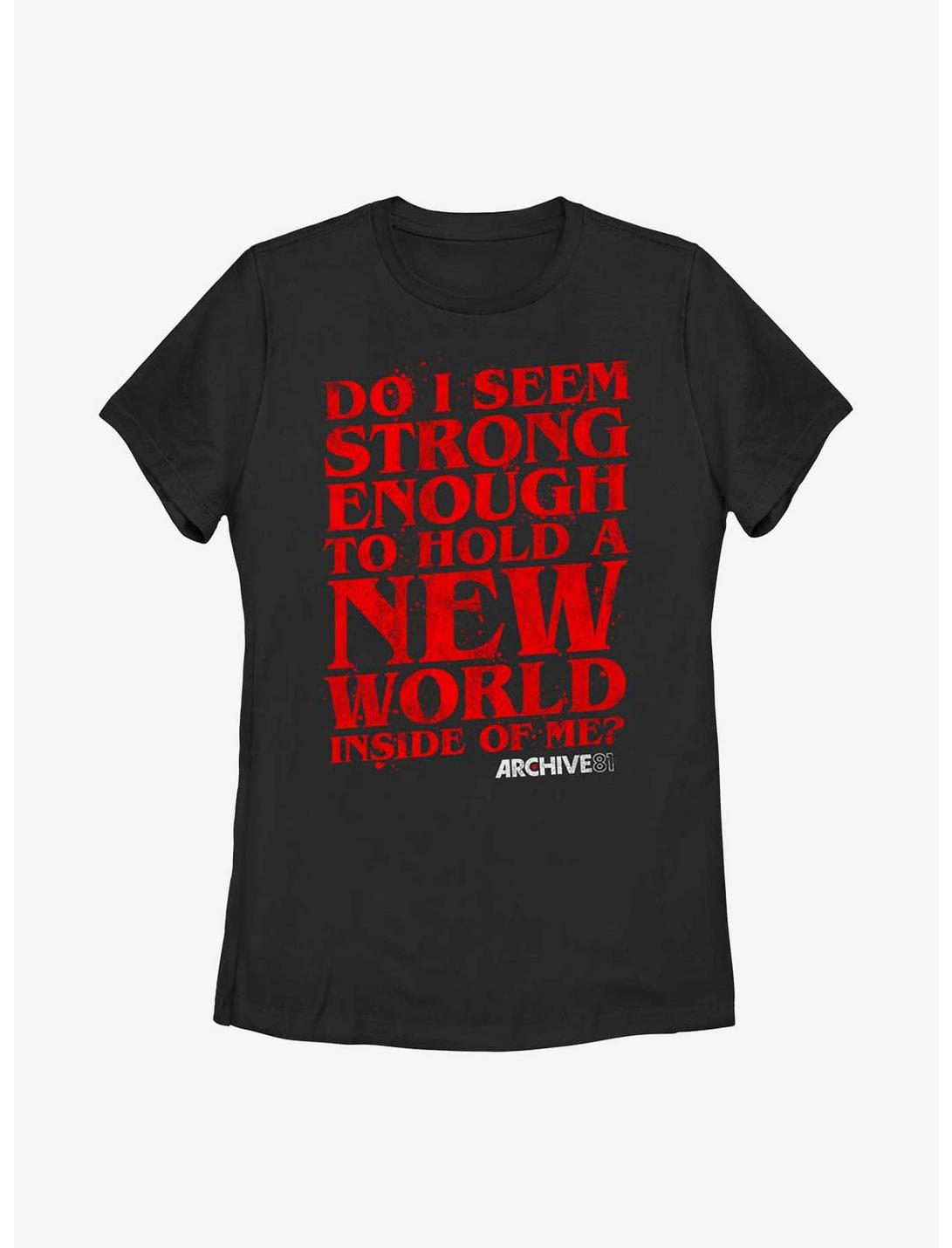 Archive 81 Strong Enough Womens T-Shirt, BLACK, hi-res
