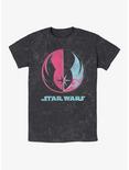 Star Wars Bright Jedi Symbol Mineral Wash T-Shirt, BLACK, hi-res
