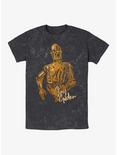 Star Wars C3PO Stay Golden Mineral Wash T-Shirt, BLACK, hi-res