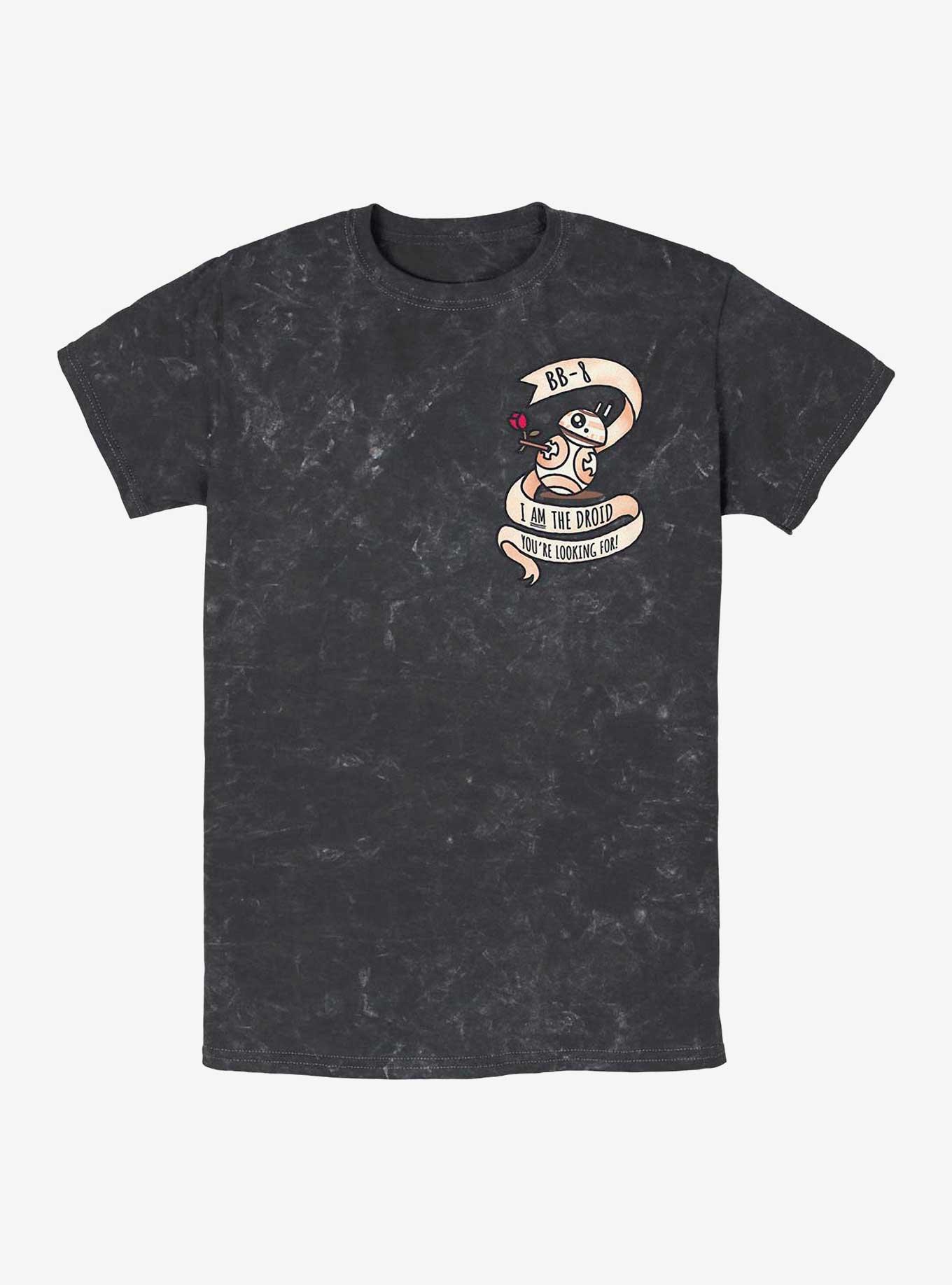 Star Wars BB8 Droid VDay Mineral Wash T-Shirt, BLACK, hi-res