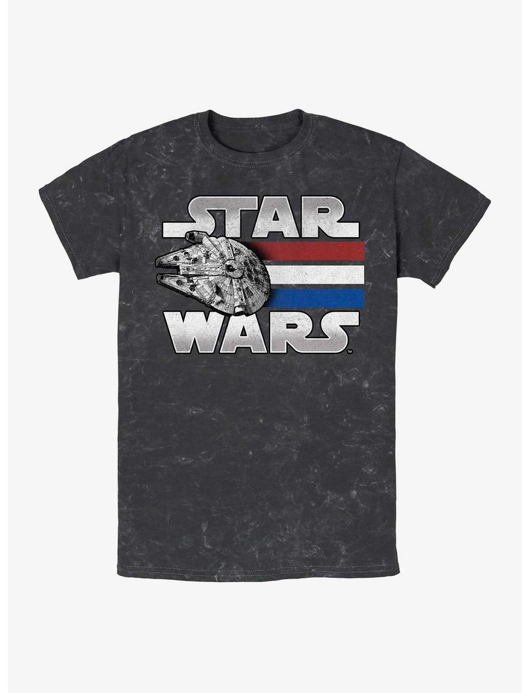 Star Wars Falcon Blast Off Mineral Wash T-Shirt, BLACK, hi-res