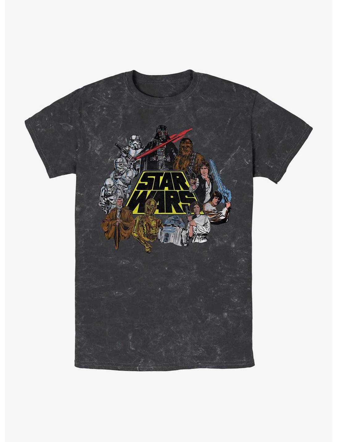 Star Wars In Color Mineral Wash T-Shirt, BLACK, hi-res