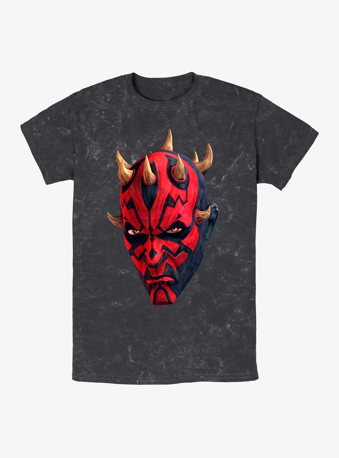 Star Wars Maul Face Mineral Wash T-Shirt, BLACK, hi-res