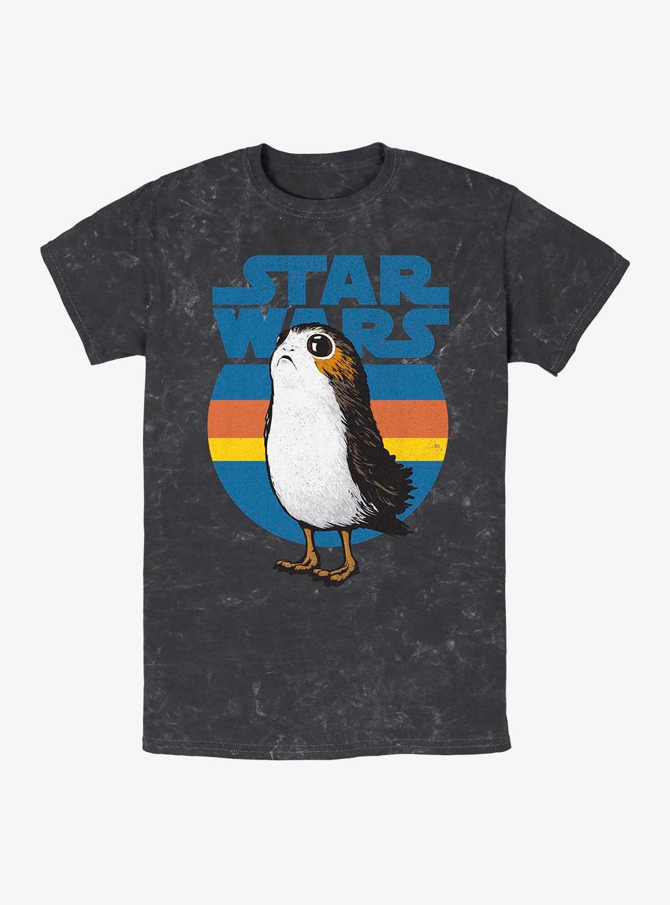 Star Wars Porg Simple Mineral Wash T-Shirt, BLACK, hi-res