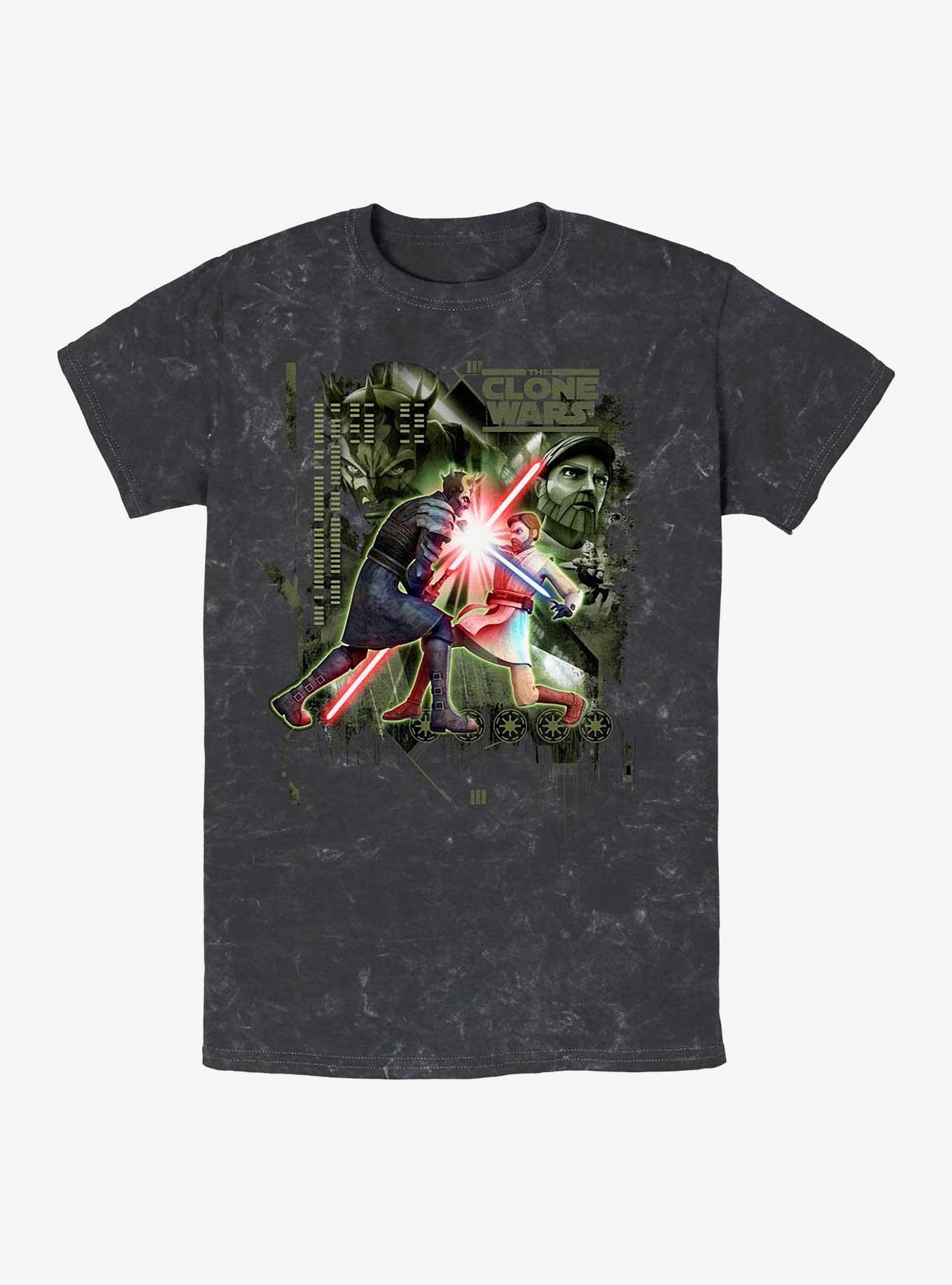 Star Wars Saber Duel Mineral Wash T-Shirt, BLACK, hi-res