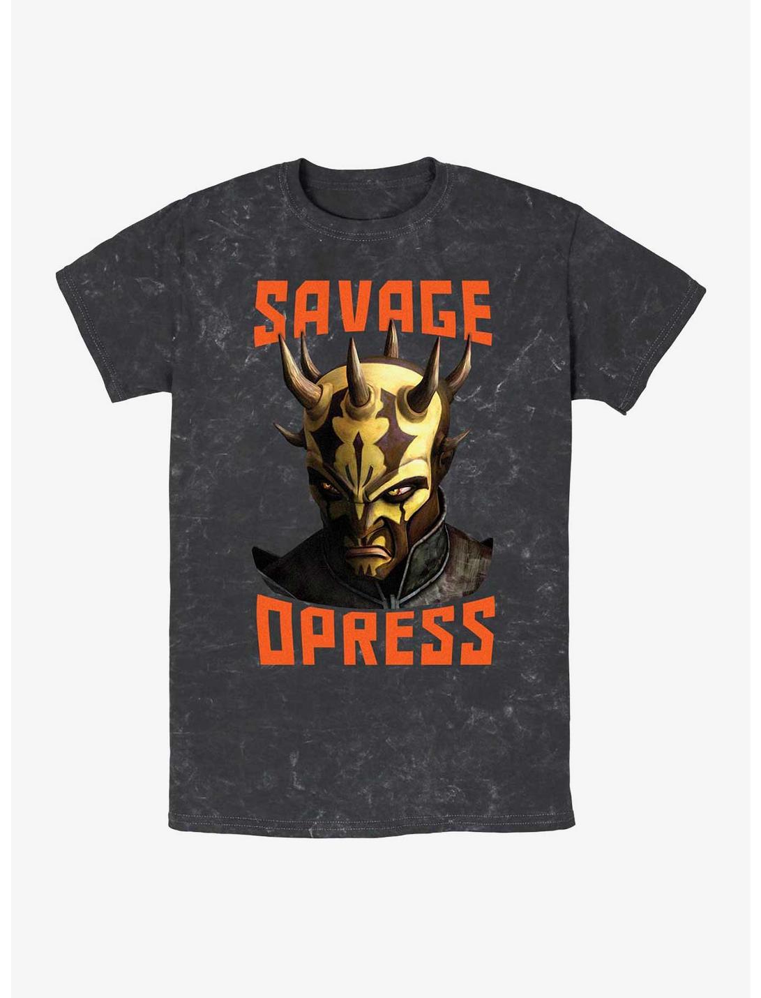 Star Wars Savage Face Mineral Wash T-Shirt, BLACK, hi-res