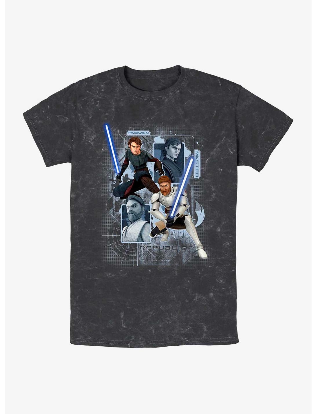Plus Size Star Wars Schematic Shot Mineral Wash T-Shirt, BLACK, hi-res