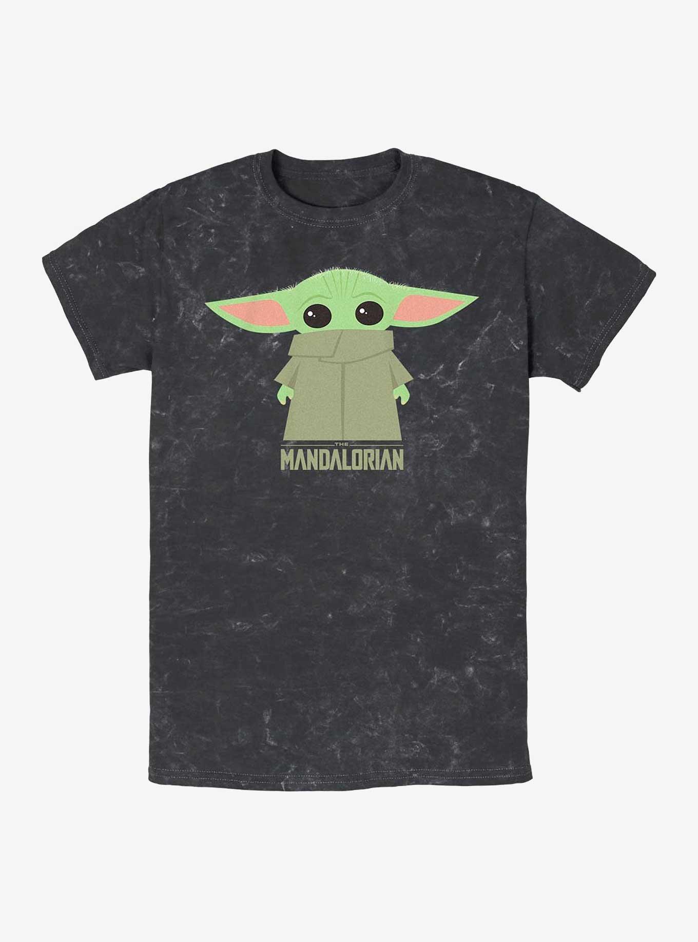 Star Wars The Child Covered Face Mineral Wash T-Shirt, BLACK, hi-res