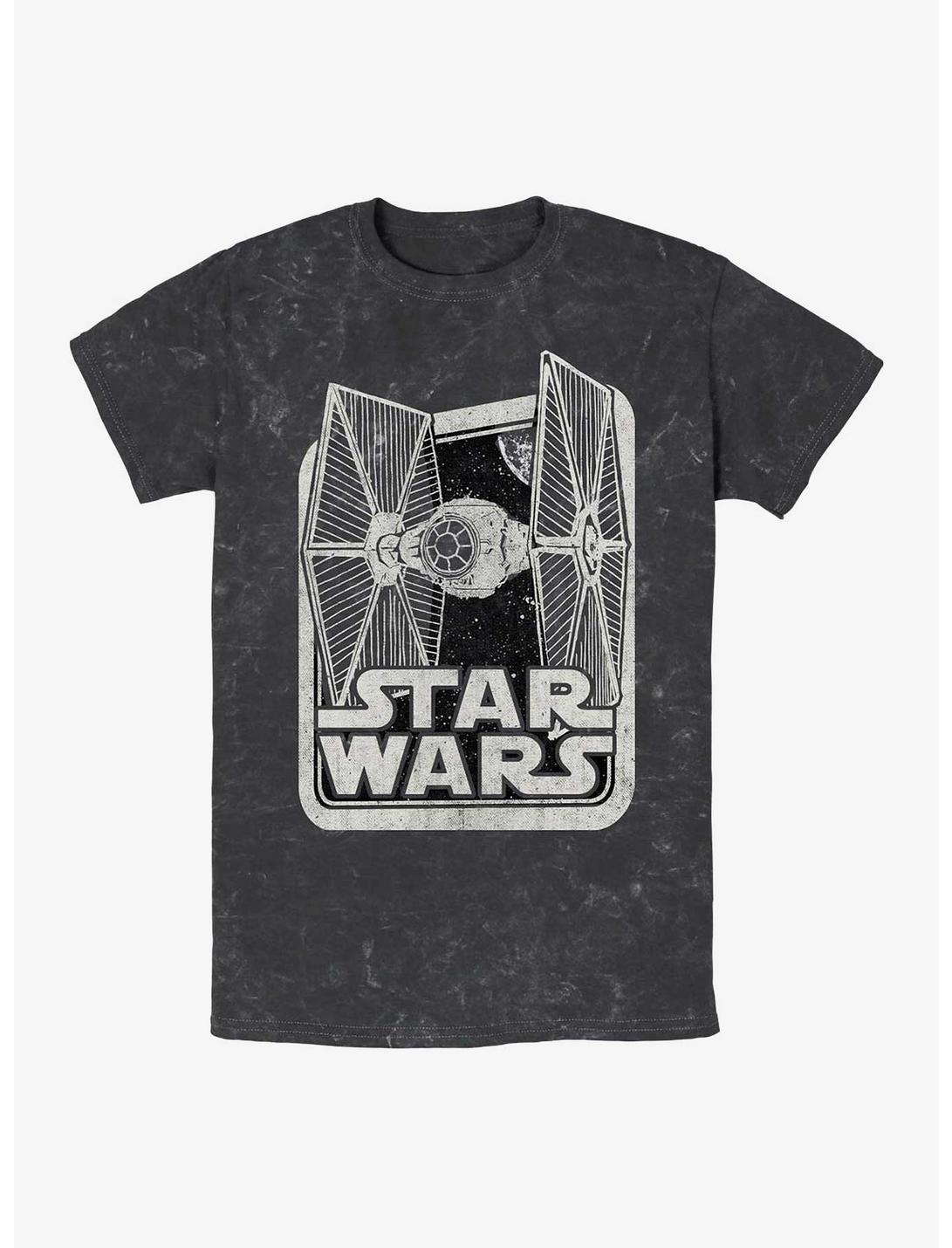 Plus Size Star Wars TIE Fighter Mineral Wash T-Shirt, BLACK, hi-res