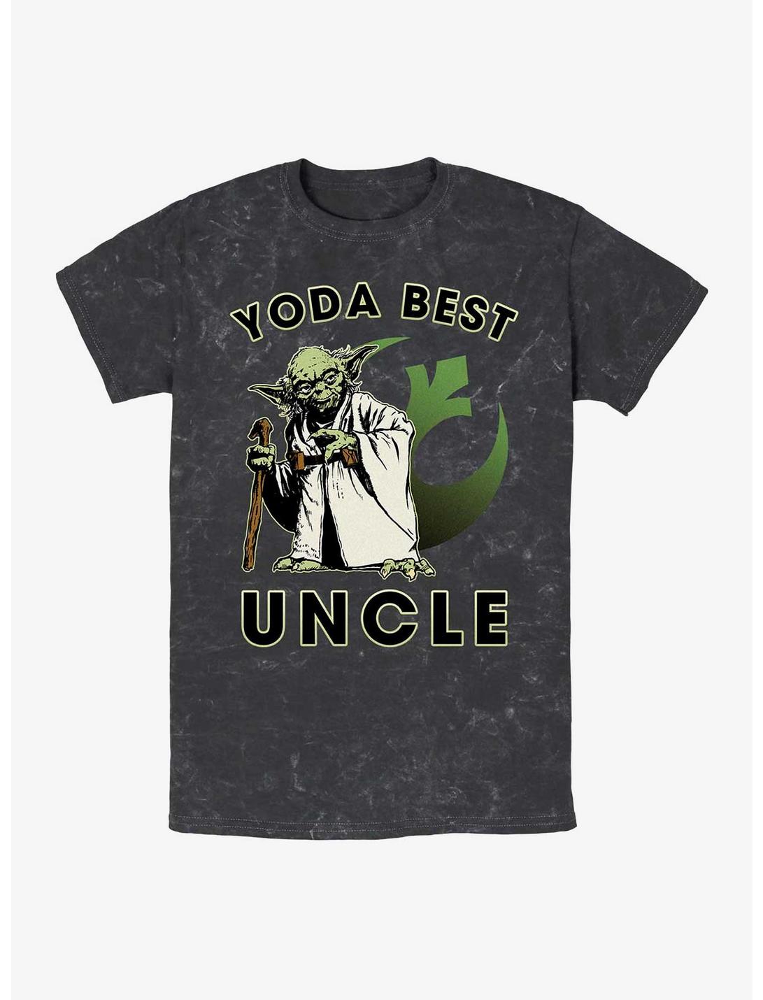 Star Wars Yoda Best Uncle Mineral Wash T-Shirt, BLACK, hi-res