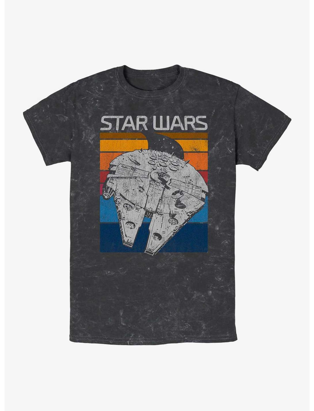 Star Wars Falcon Colors Two Mineral Wash T-Shirt, BLACK, hi-res