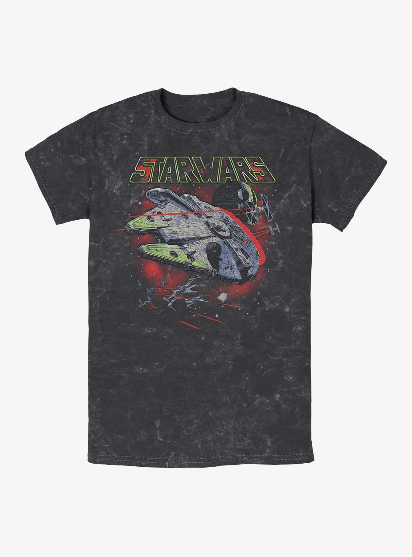 Star Wars Star Fight Mineral Wash T-Shirt, BLACK, hi-res
