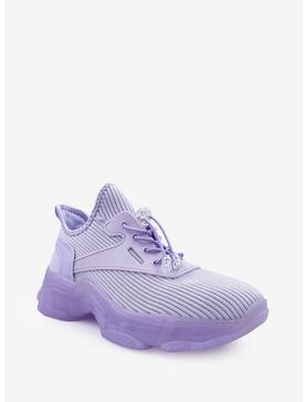 Sloan Knit Upper Sneaker with Chunky Bottom Purple, , hi-res