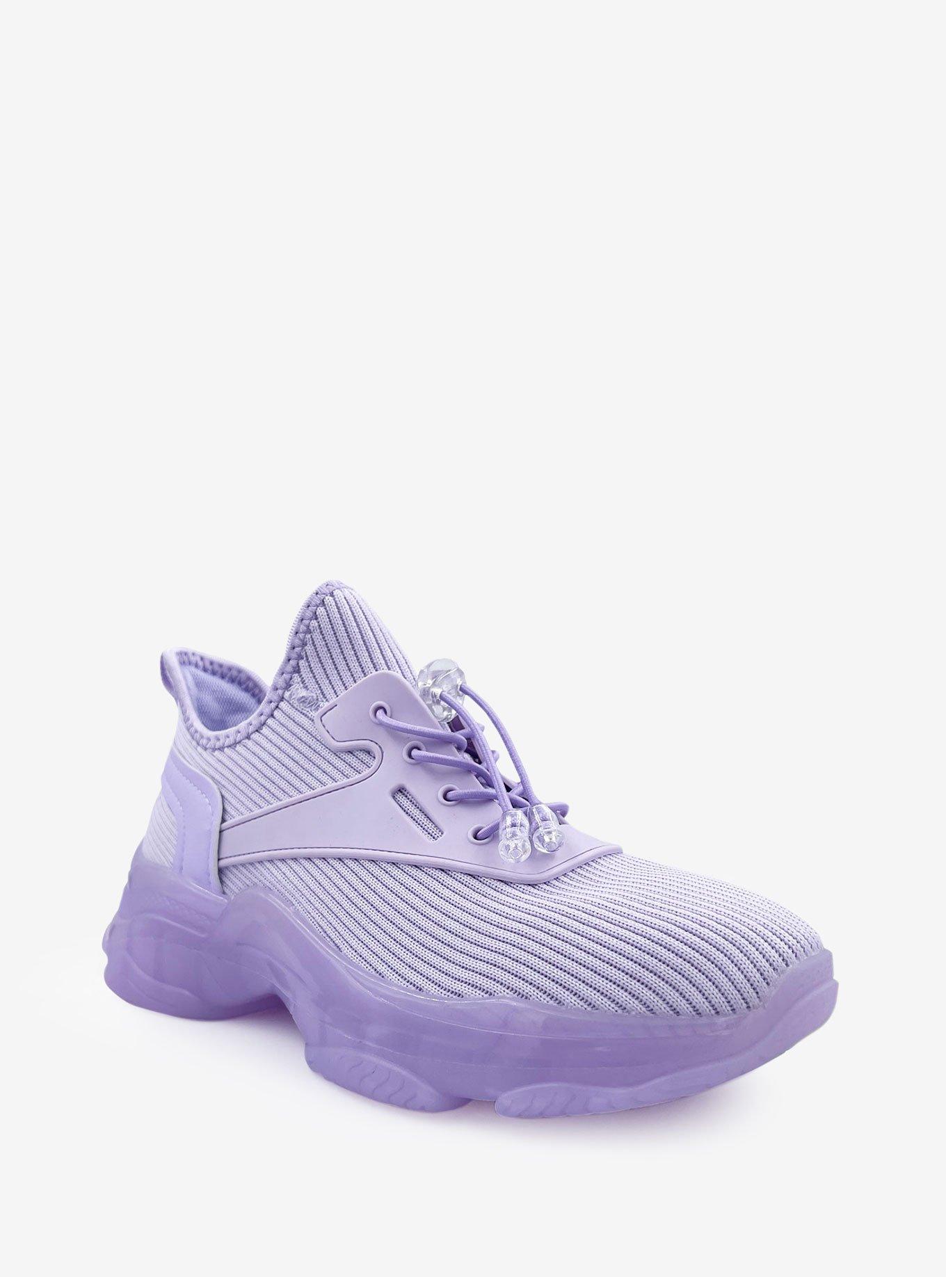 Sloan Knit Upper Sneaker with Chunky Bottom Purple, PURPLE, hi-res
