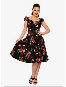 Black Red Floral Dress, , hi-res