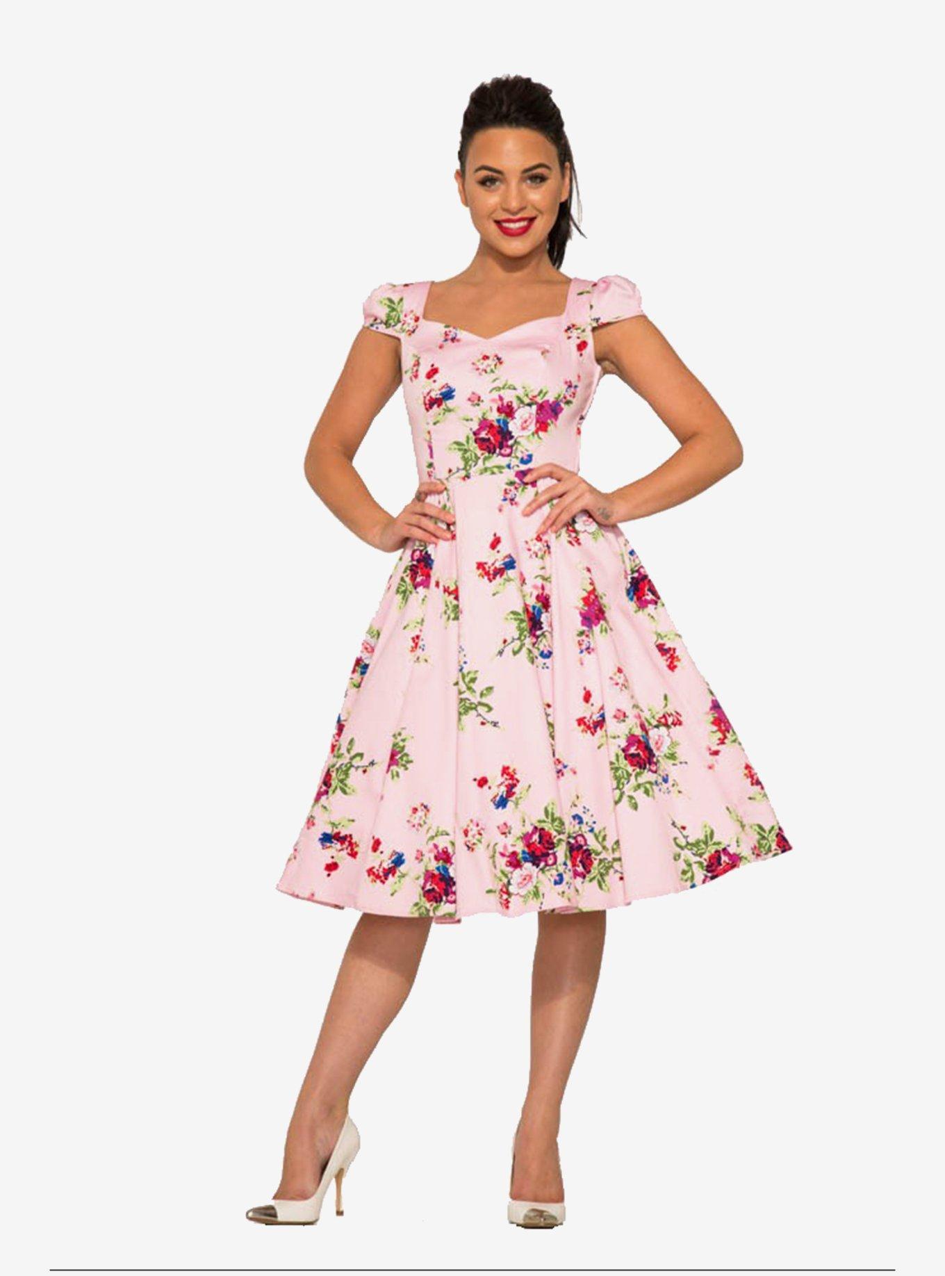 Pink Floral Swing Dress, , hi-res