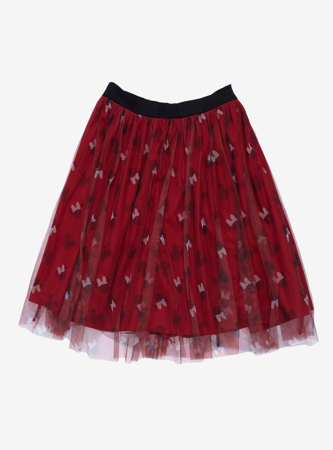 Her Universe Disney Mickey Mouse & Minnie Mouse Tulle Skirt, RED  BLACK, hi-res