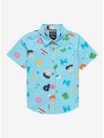 Studio Ghibli Ponyo Icons Allover Print Toddler Woven Button-Up Shirt - BoxLunch Exclusive, BLUE, hi-res