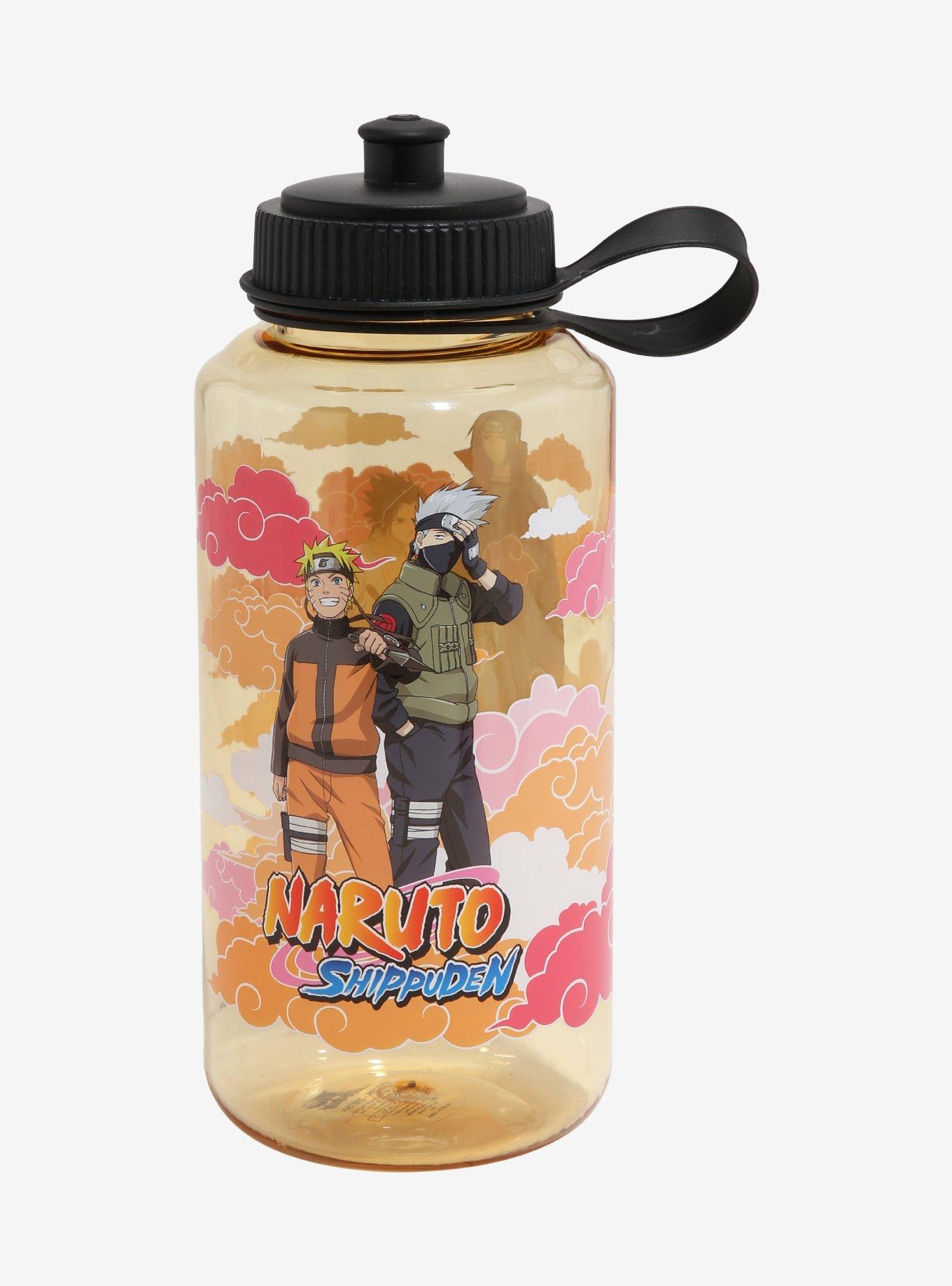 Naruto Shippuden Naruto and Kakashi Orange Cloud Water Bottle, , hi-res