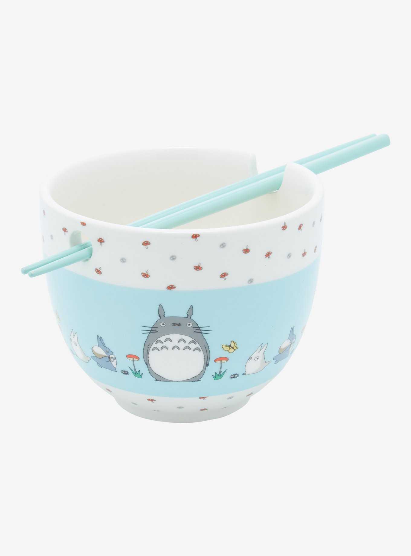 Studio Ghibli My Neighbor Totoro Mushroom Border Ramen Bowl with Chopsticks - BoxLunch Exclusive, , hi-res