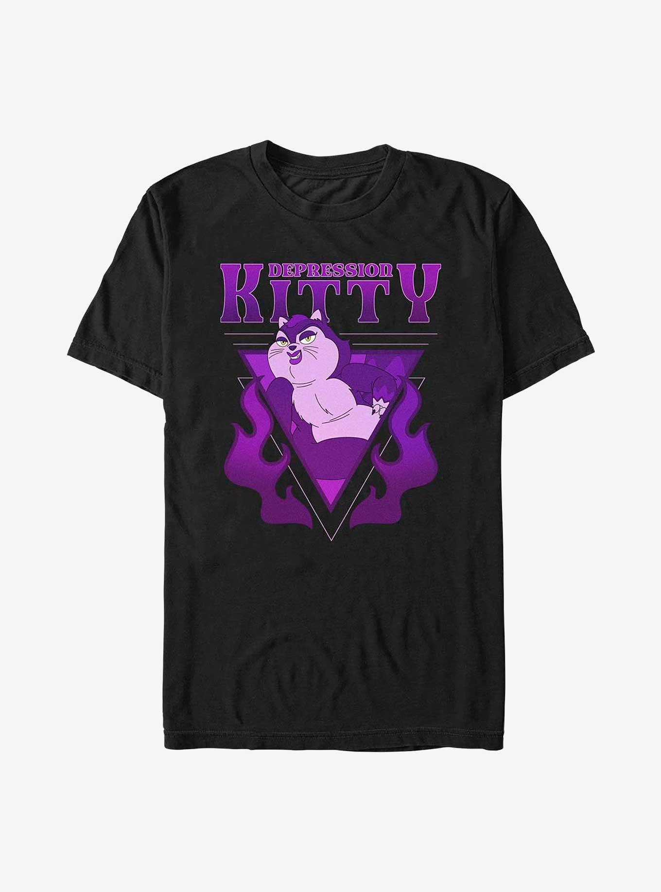 Human Resources Depression Kitty T-Shirt, BLACK, hi-res
