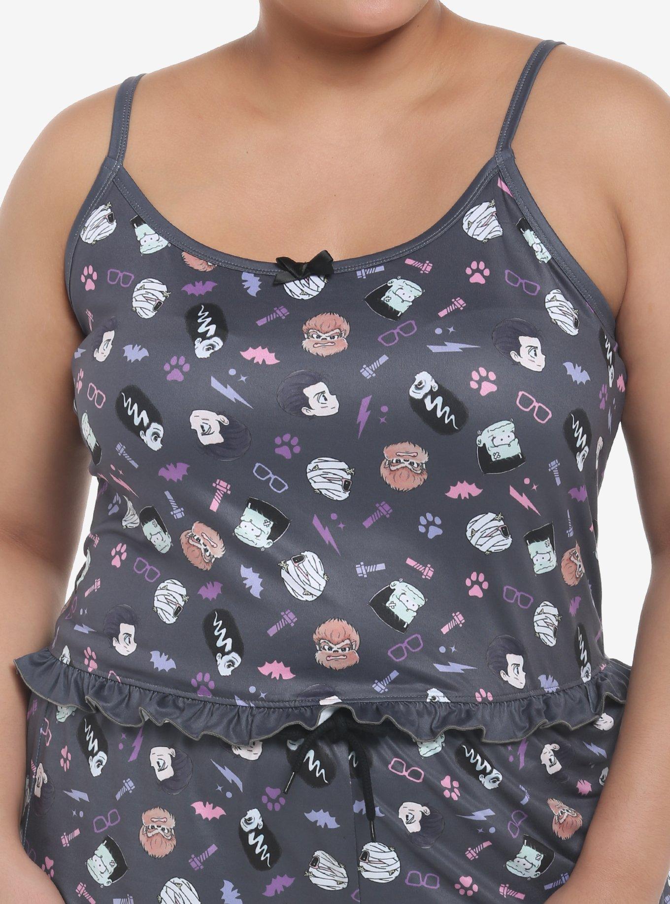 Universal Monsters Chibi Ruffle Lounge Girls Cami Plus Size