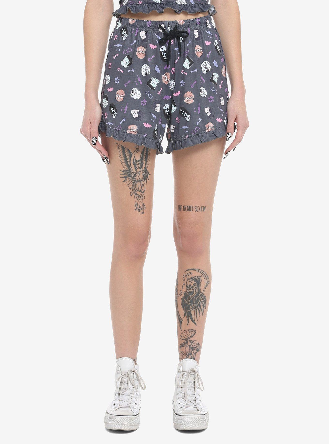 Universal Monsters Chibi Ruffle Girls Lounge Shorts, MULTI, hi-res