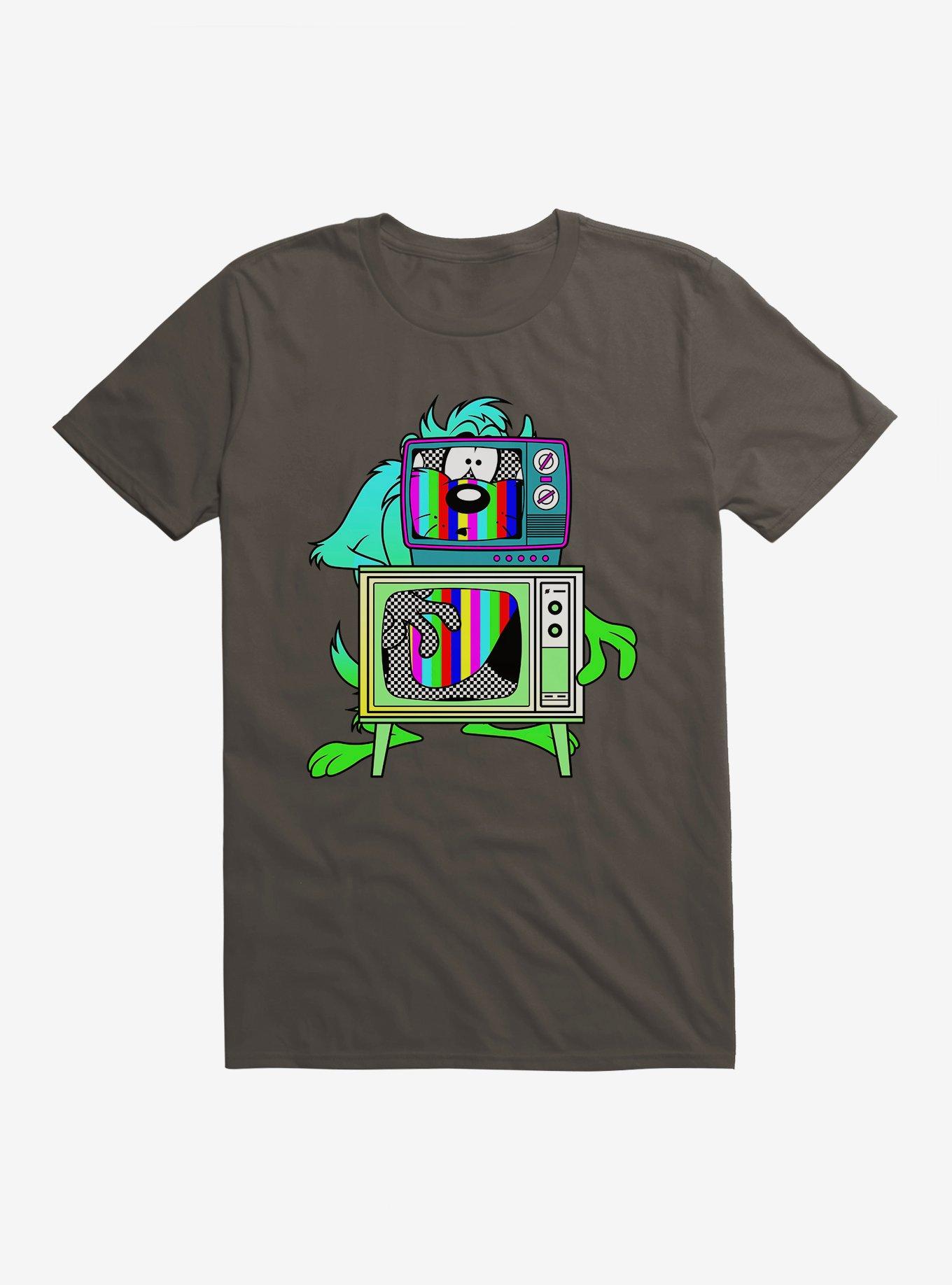 Looney Tunes Taz TV Color Test Bars Girls T-Shirt, SMOKE, hi-res